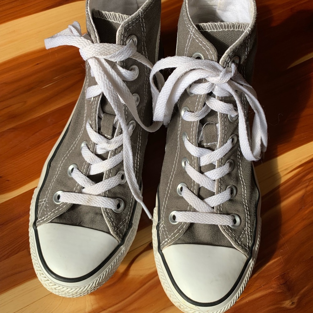 Grey converse high tops